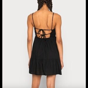 PRAIRIE Dress black shirred, cross Back size M and L
